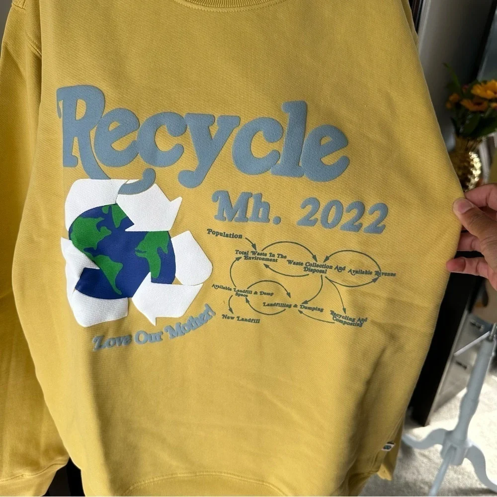 MADHAPPY LIMITED EDITION EARTH DAY RECYCLE ORGANIC FLEECE SWEATSHIRT